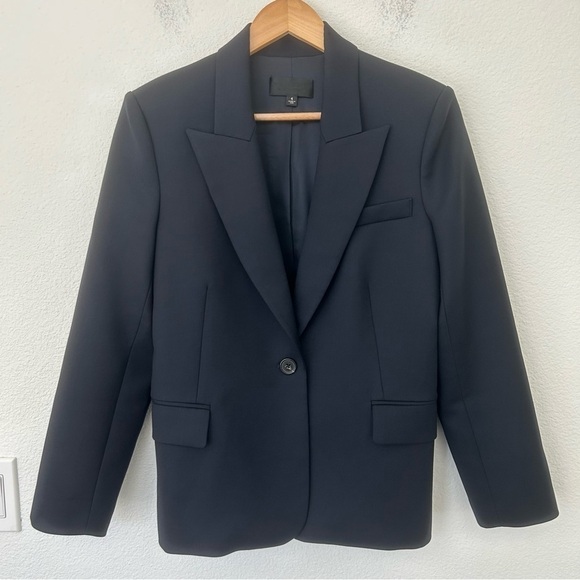 Nili Lotan wool blend blazer blue 4 - Picture 1 of 14